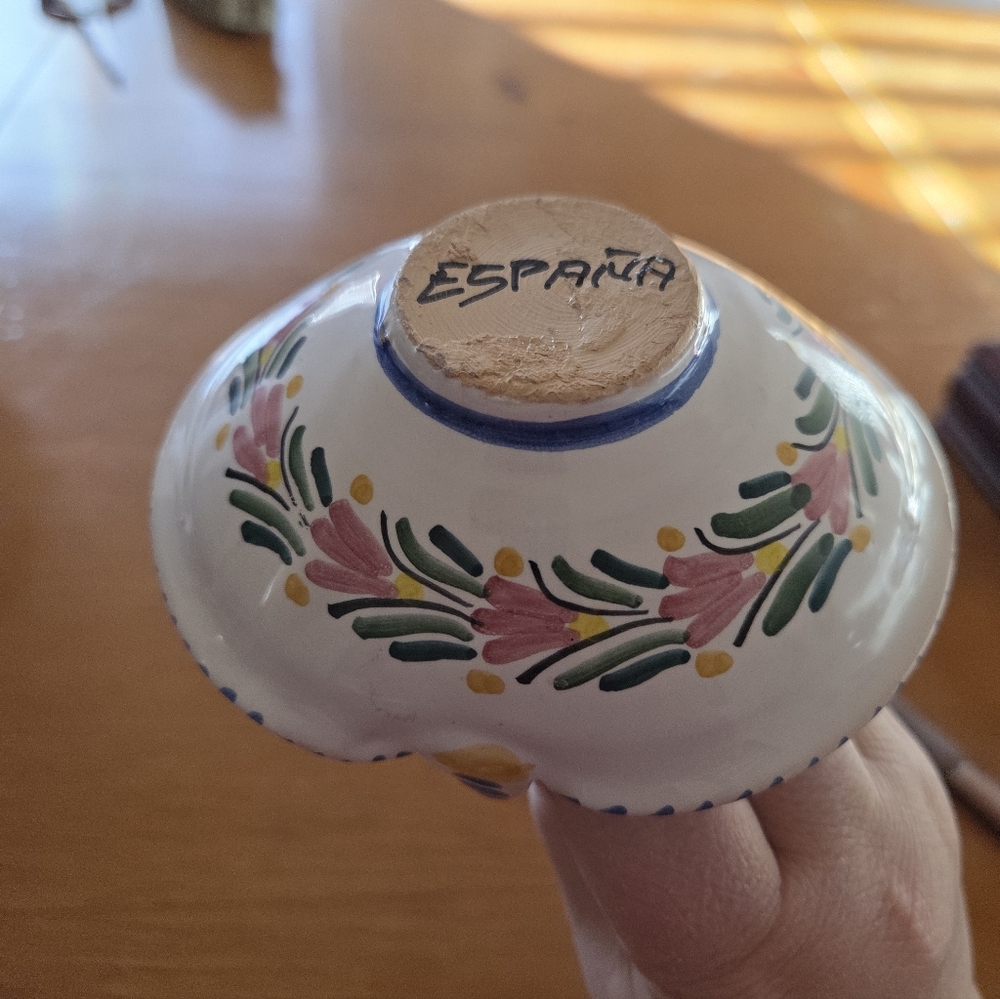 Handpainted Ceramic Basket Espana
